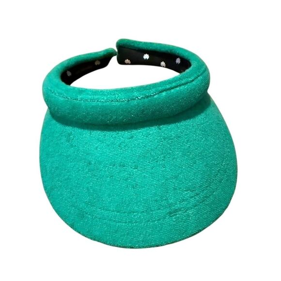 NWT Lele Sadoughi Green Terry Cloth Visor NWT - Picture 2 of 5